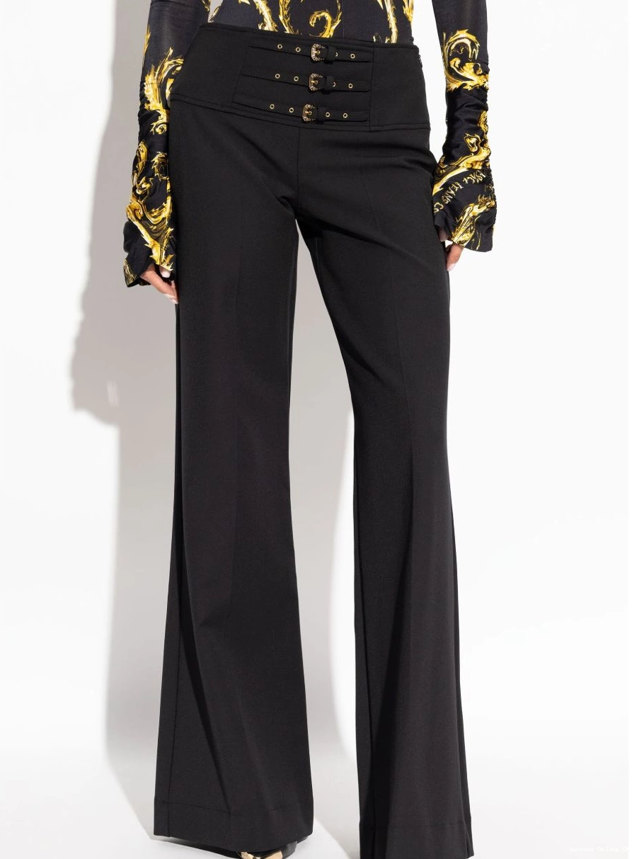 Affordable Jeans Couture trousers Women decorative buckle Versace 0718